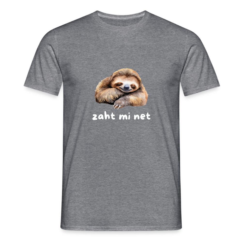 Zaht mi net - Faultier,  Männer T-Shirt - Graphit meliert