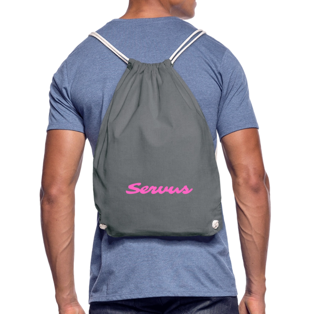 Servus (dt. Hallo) in pink, Gym/ Beach Bag - Turnsackerl (dt. Turnbeutel) - Grau