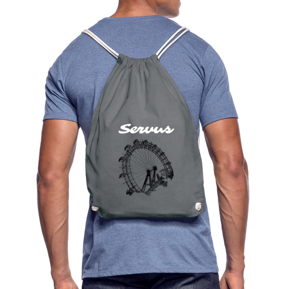 Servus weiß + Wiener Riesenrad, Gym Bag - Turnsackerl - Grau