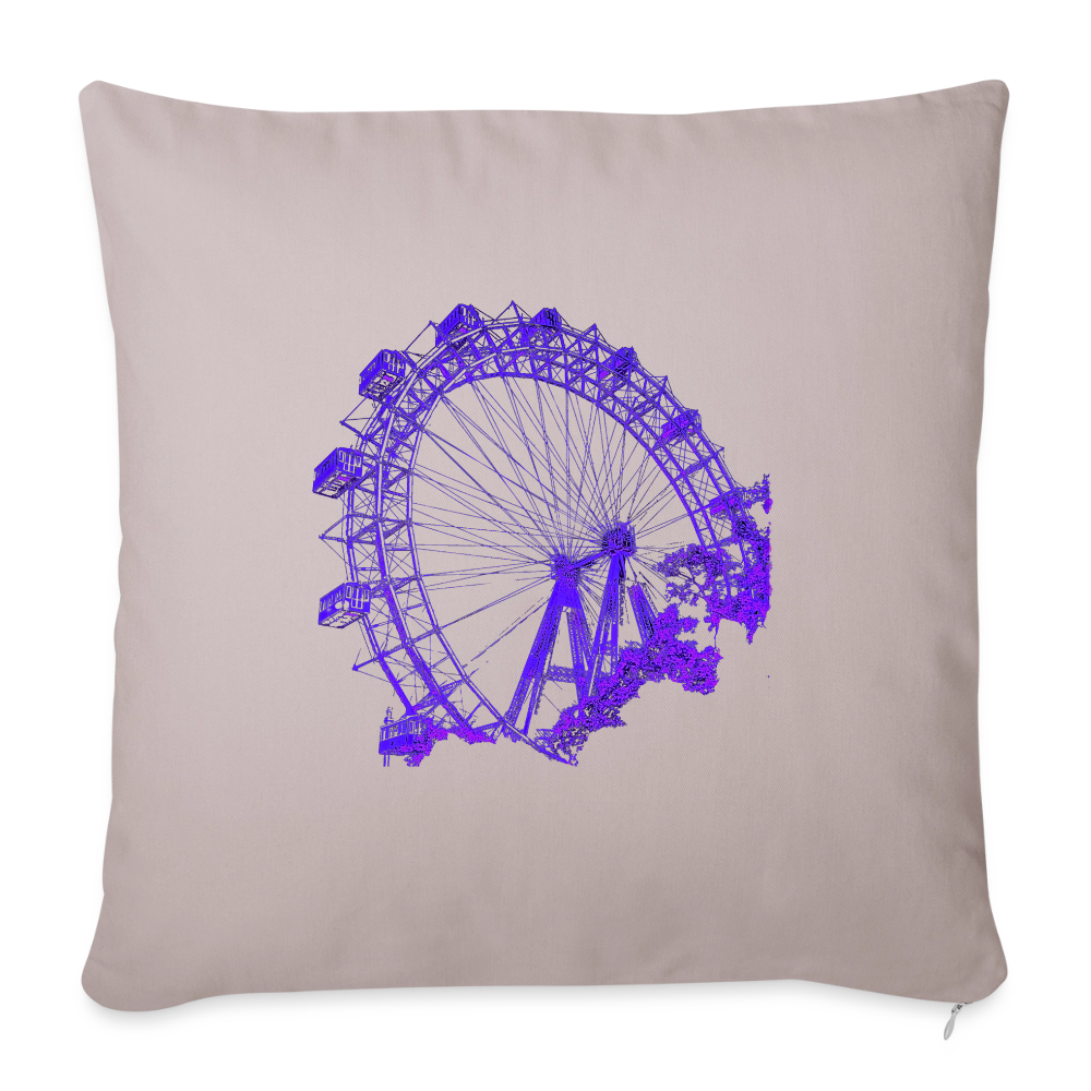 Wiener Riesenrad in lila, Sofakissenbezug 44 x 44 cm - helles Taupe