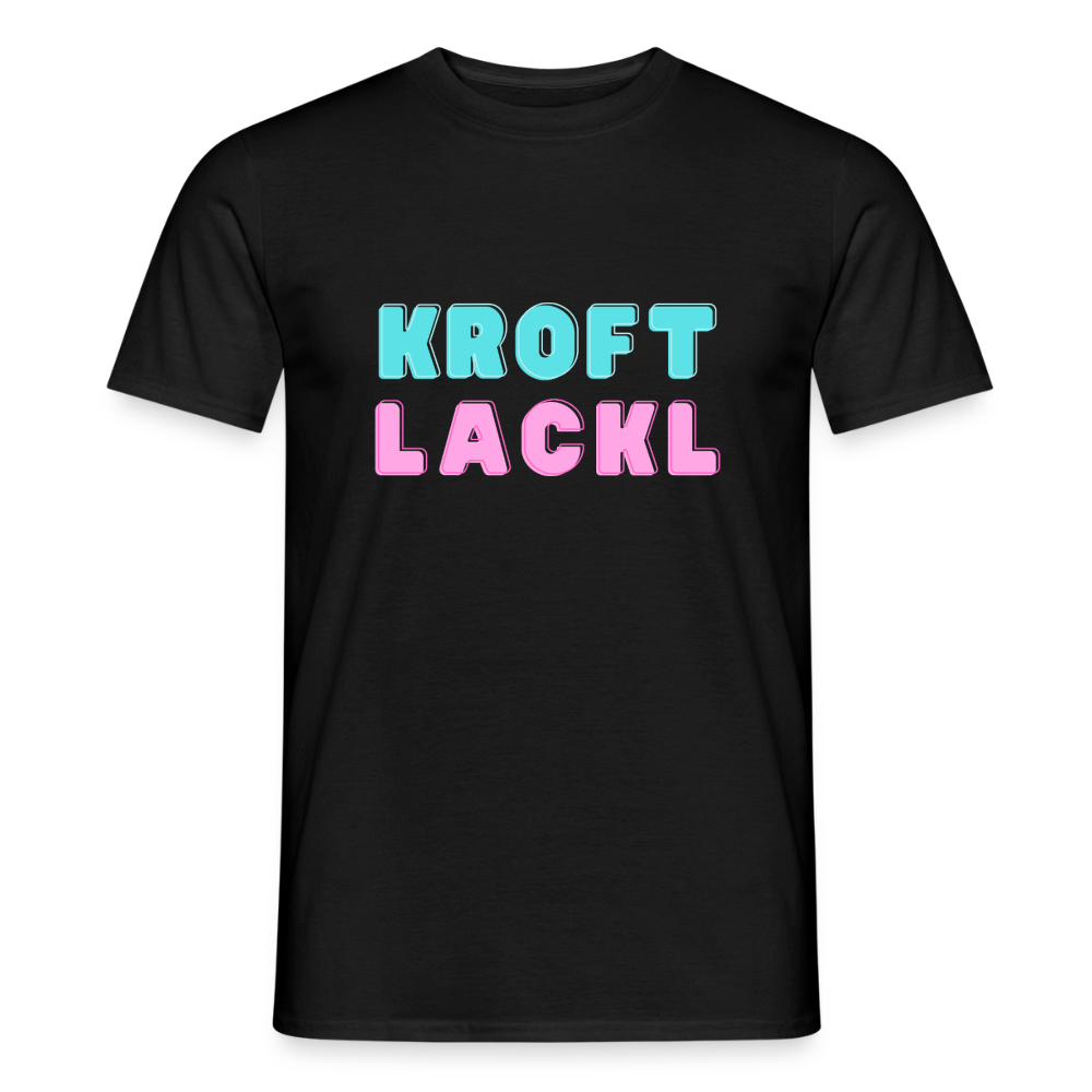 Kroftlackl in pink, Männer T-Shirt - Schwarz