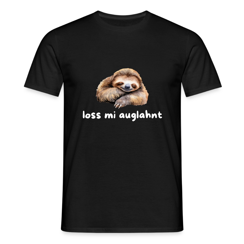 Loss mi auglahnt - Faultier,  Männer T-Shirt - Schwarz
