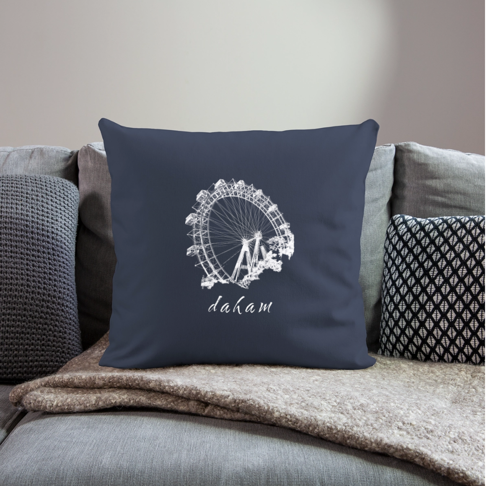 Wiener Riesenrad & daham in weiß,  Polster mit Füllung 44 x 44 cm - Navy