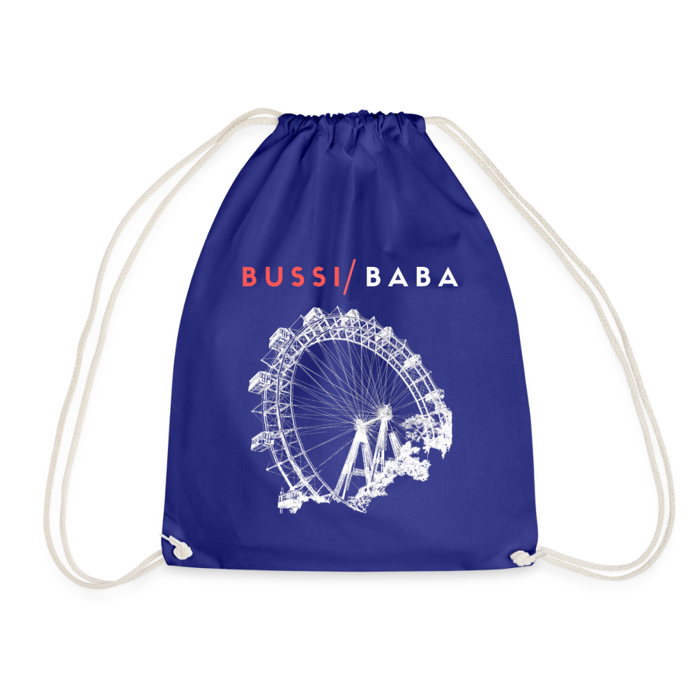 Bussi Baba korallenrot + Wiener Riesenrad, Gym Bag/ Rucksackerl - Turnsackerl - Königsblau
