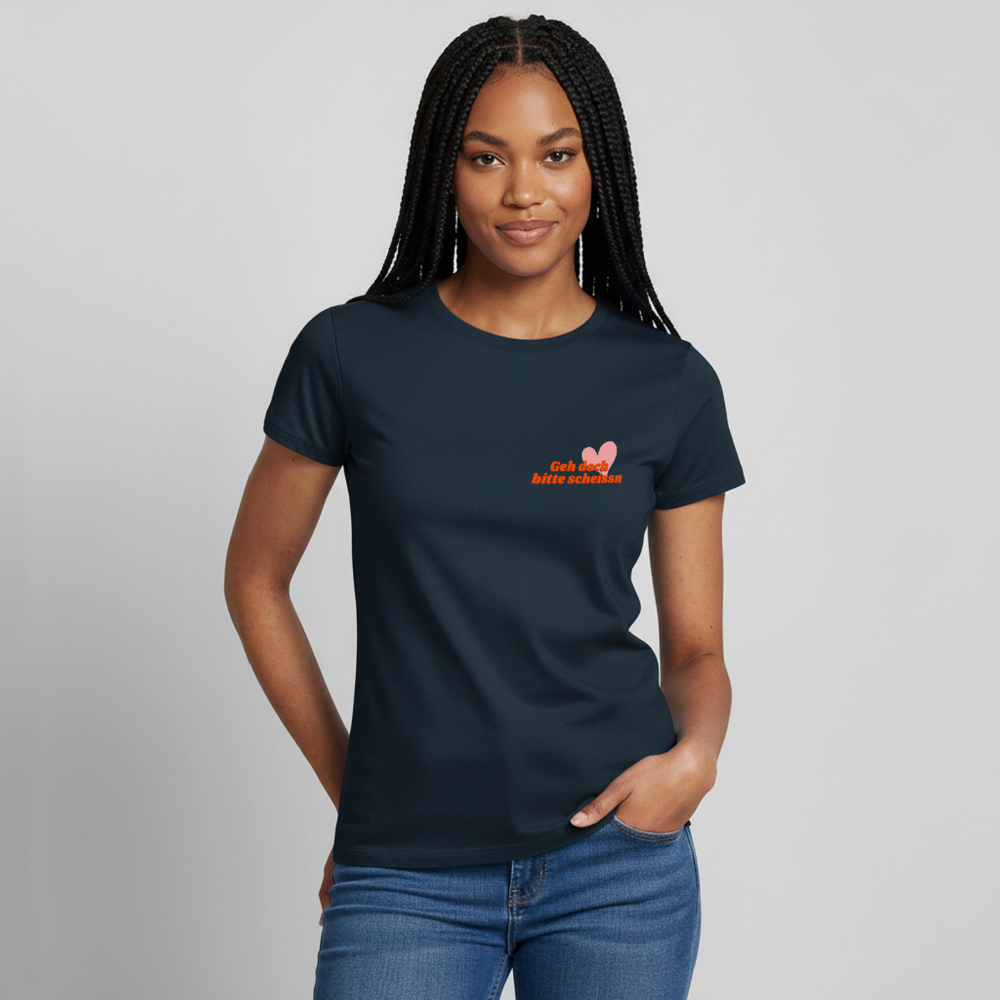 Geh doch bitte scheissn, Frauen T-Shirt - Navy