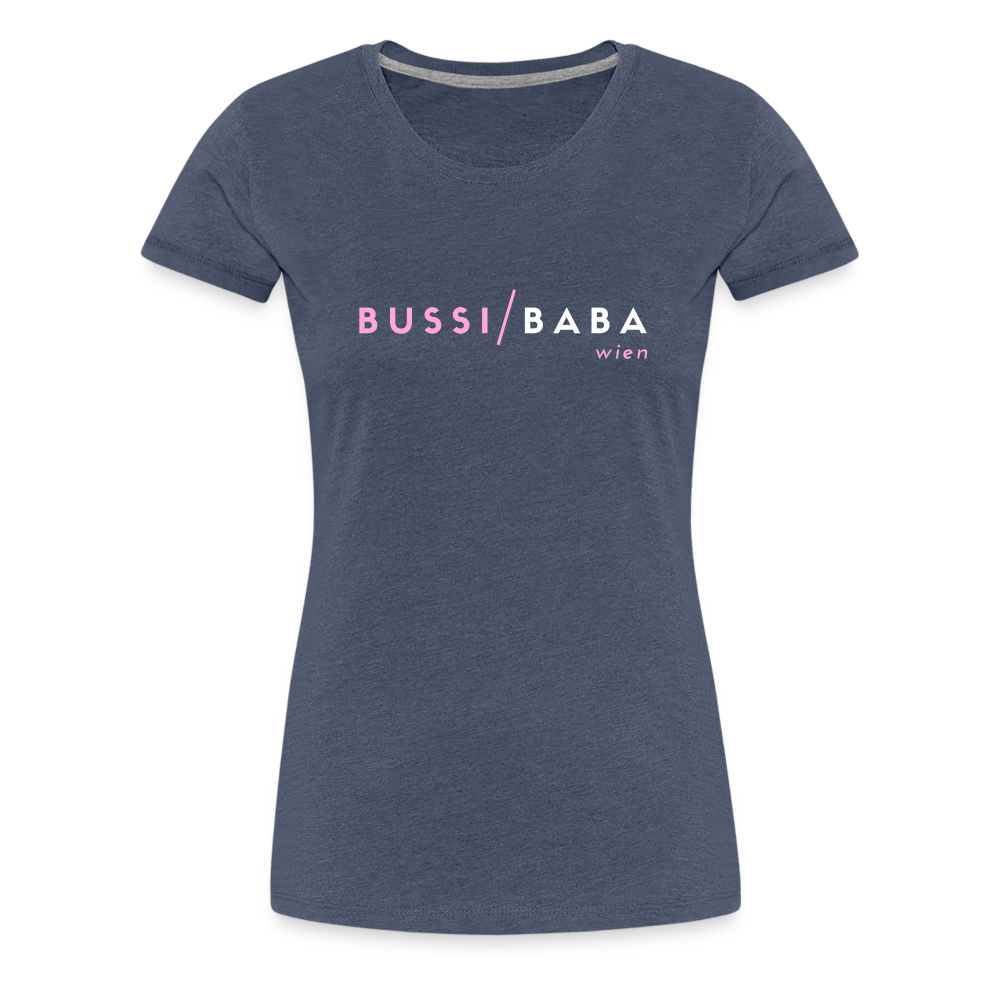 Bussi / Baba Wien rosa, Frauen Premium T-Shirt - Blau meliert
