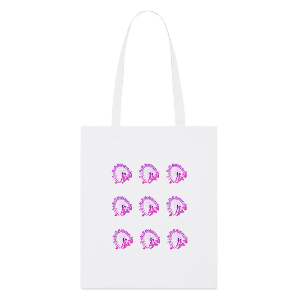 Wiener Riesenrad - 3x3 kleine Riesenräder in pink, Stanley/Stella Bio-Stofsackerll - Weiß