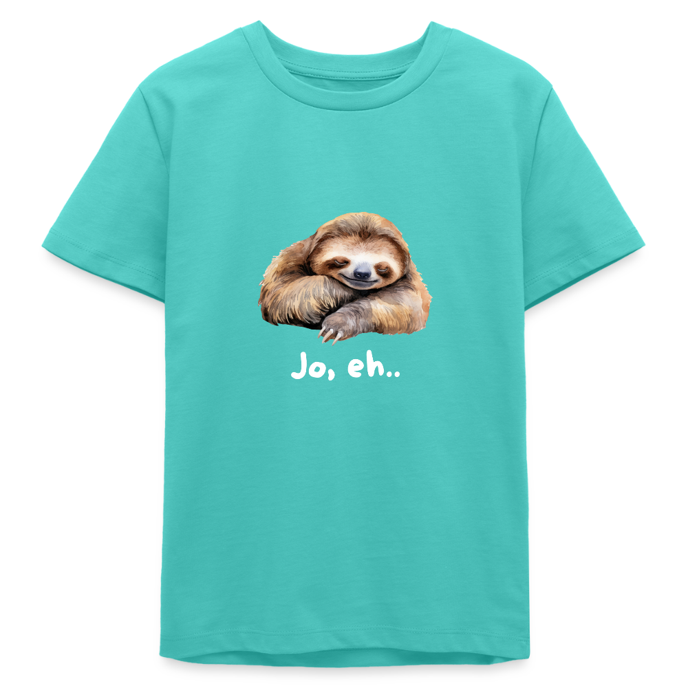 Jo eh - Faultier,  Stanley/ Stella Bio Teenager T-Shirt - Poolblau