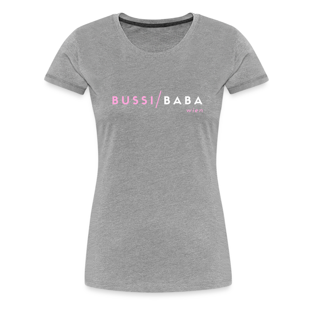 Bussi / Baba Wien rosa, Frauen Premium T-Shirt - Grau meliert