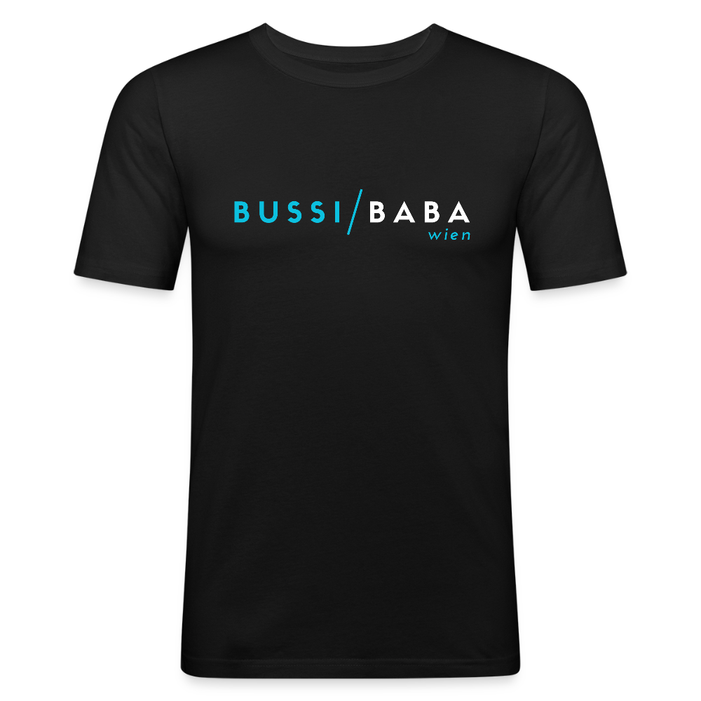 Bussi / Baba Wien aquablau,  Männer Slim Fit T-Shirt - Schwarz