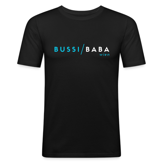 Bussi / Baba Wien aquablau,  Männer Slim Fit T-Shirt - Schwarz