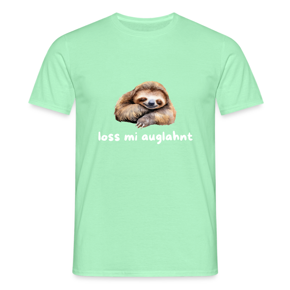 Loss mi auglahnt - Faultier,  Männer T-Shirt - Mintgrün