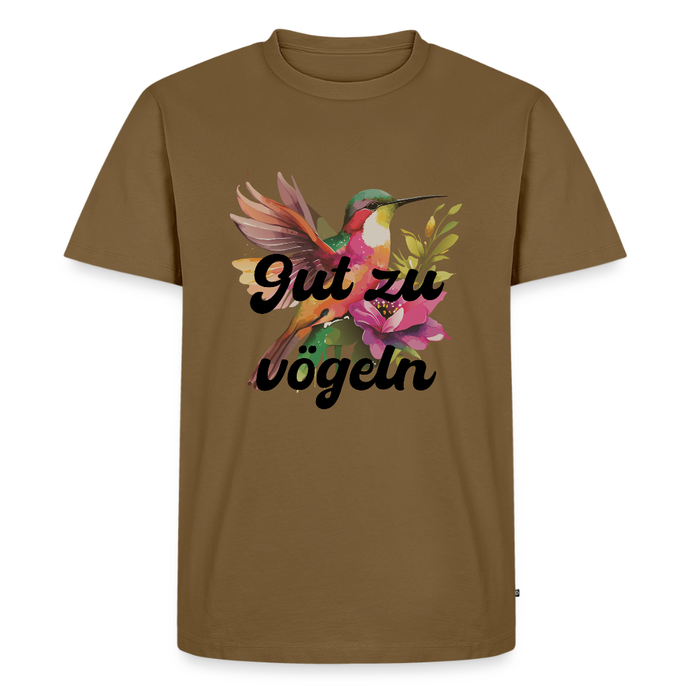 Gut zu vögeln Kolibri, Männer Premium T-Shirt - Nussbraun