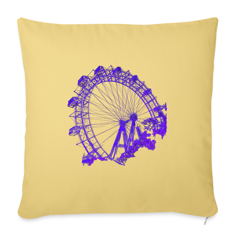 Wiener Riesenrad in lila, Sofakissen mit Füllung 44 x 44 cm - Hellgelb