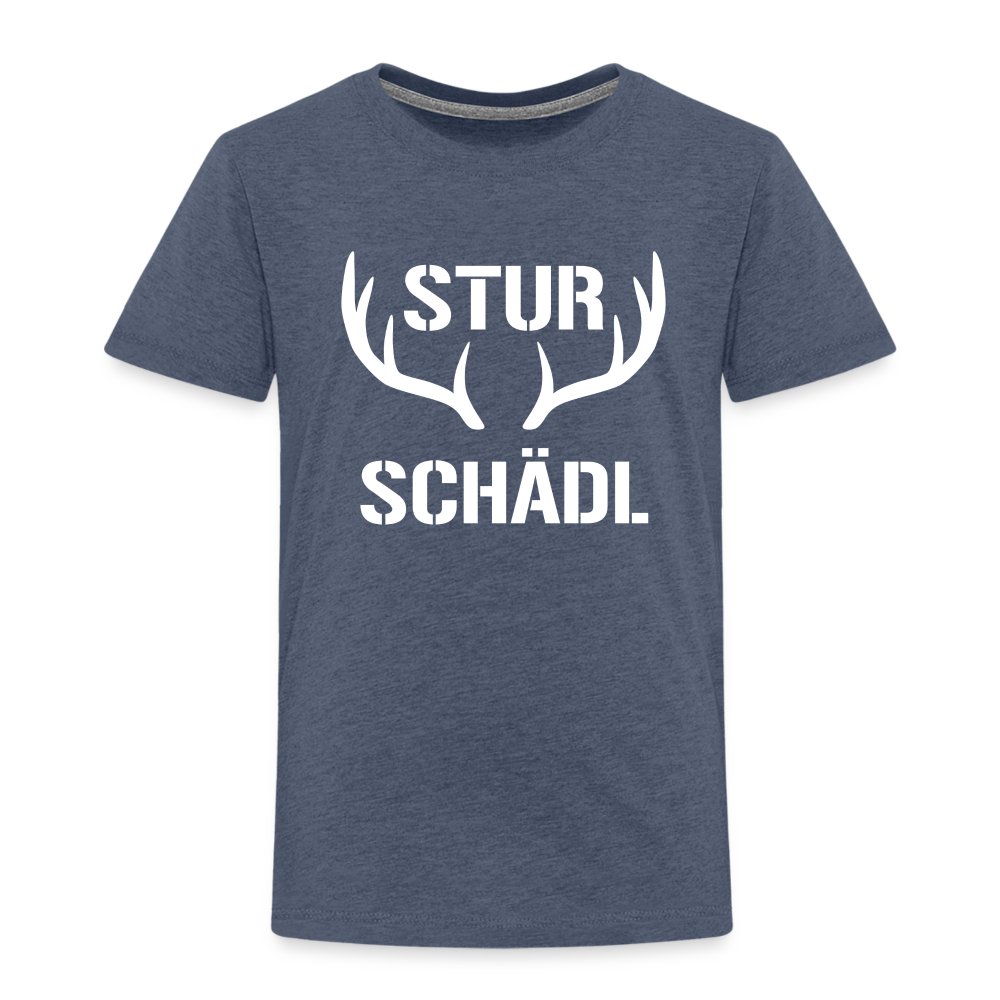 Sturschädl, Kinder (2 - 8 Jahre) Premium  T-Shirt - Blau meliert