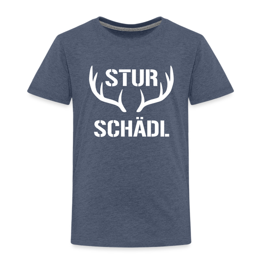 Sturschädl, Kinder (2 - 8 Jahre) Premium  T-Shirt - Blau meliert