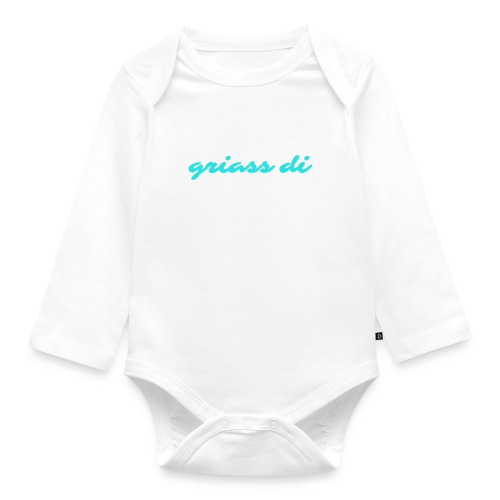 griass di - grüß dich, Bio Baby-Body (langarm) - Weiß