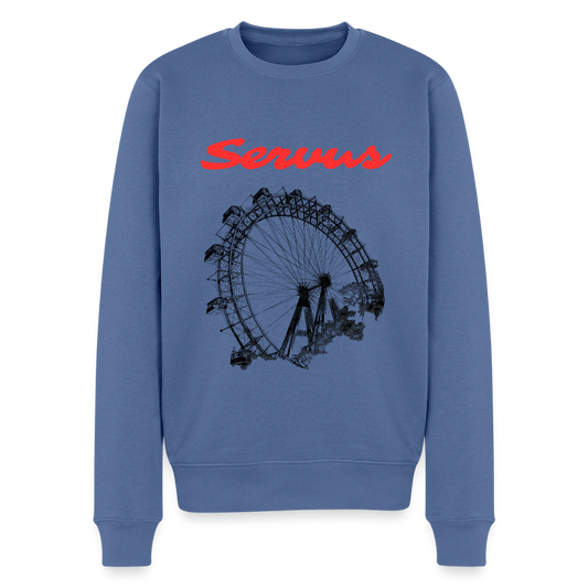 Servus (dt. Hallo) in rot & Wiener Riesenrad in schwarz, Männer Premium Pullover - Taubenblau