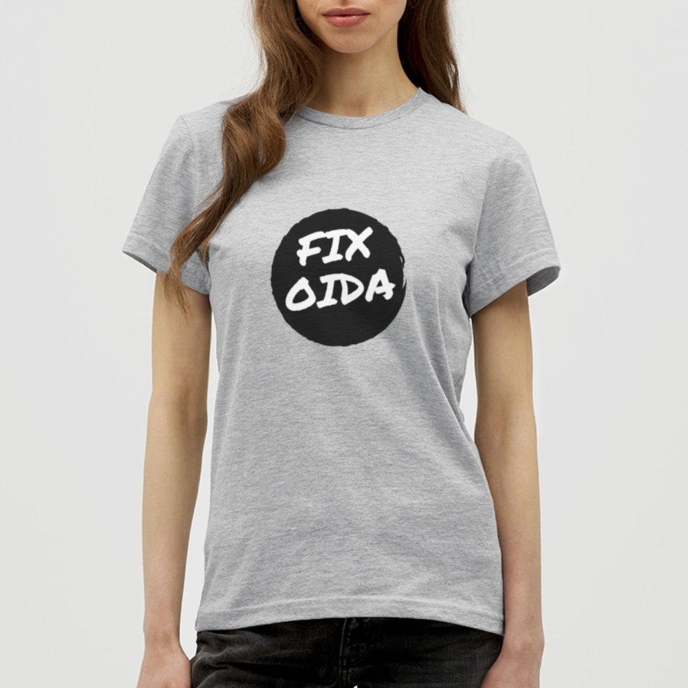 Fix Oida - Wiener Spruch, Frauen T-Shirt - Grau meliert