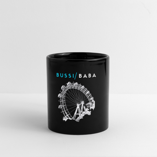 Bussi Baba aquablau - Wiener Riesenrad in weiß, Häferl (dt. Tasse) schwarz - Schwarz