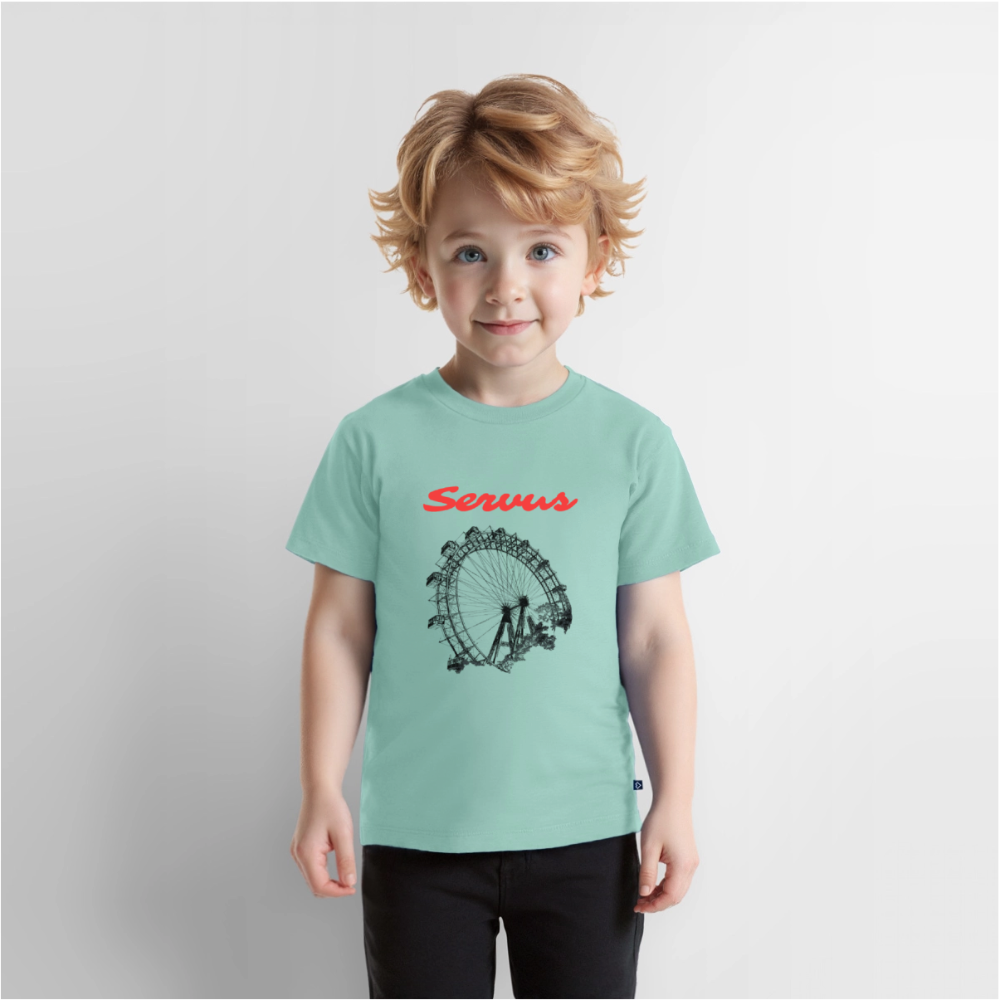 Servus (dt. Hallo) in rot & Wiener Riesenrad in schwarz, Kinder Premium T-Shirt - Mint 