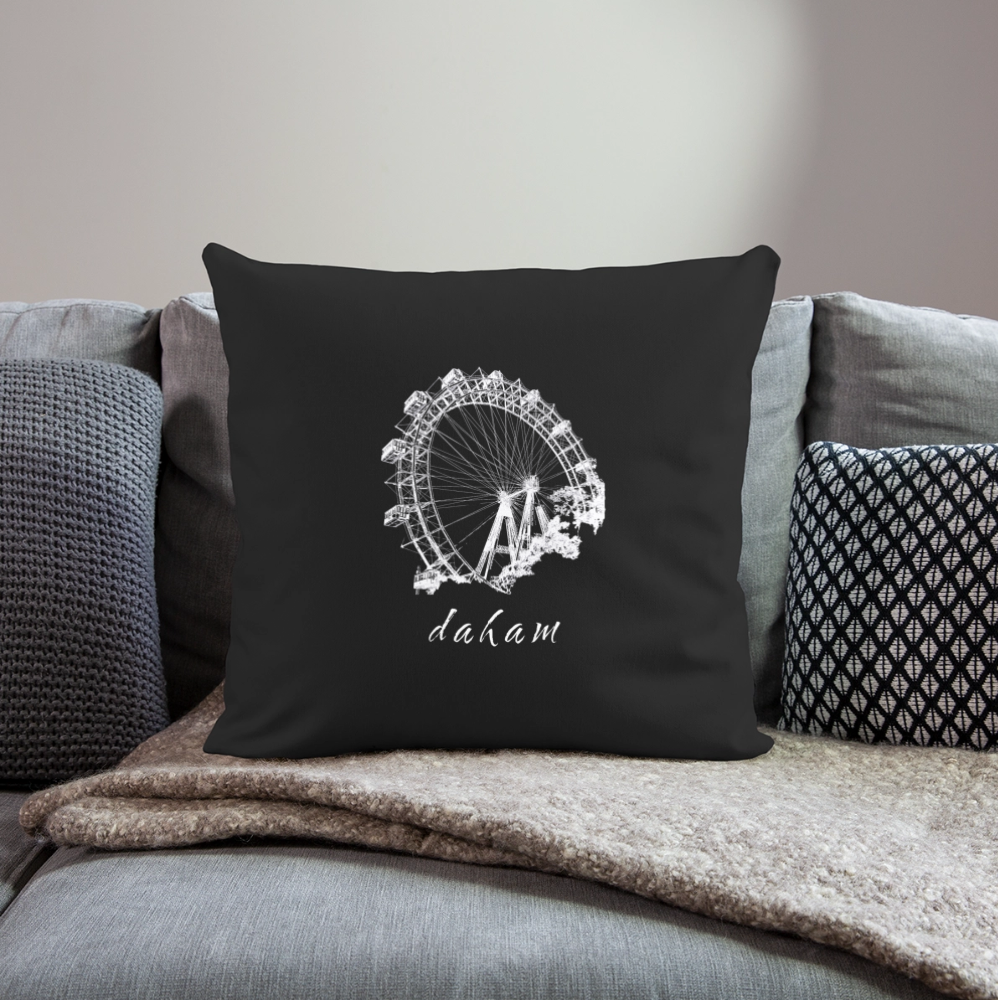 Wiener Riesenrad & daham in weiß,  Polster mit Füllung 44 x 44 cm - Schwarz