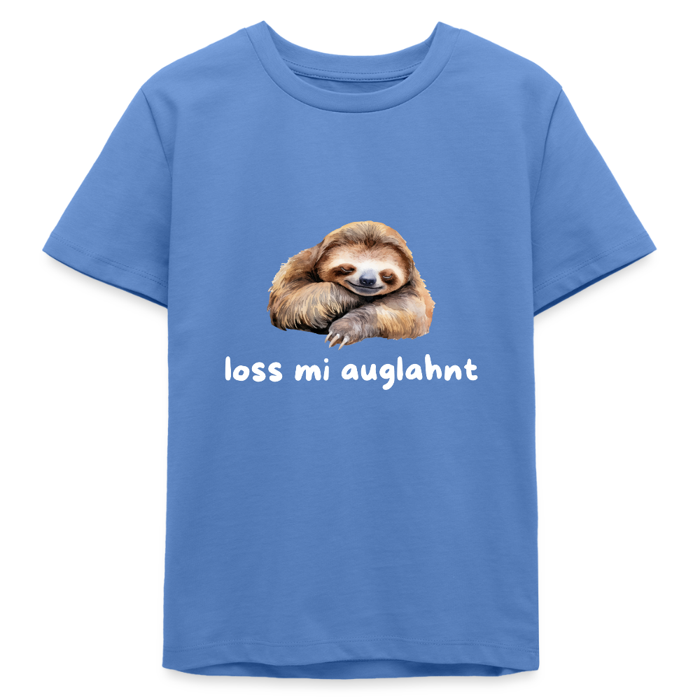 Loss mi auglahnt - Faultier,  Stanley/ Stella Bio Teenager T-Shirt - Blau