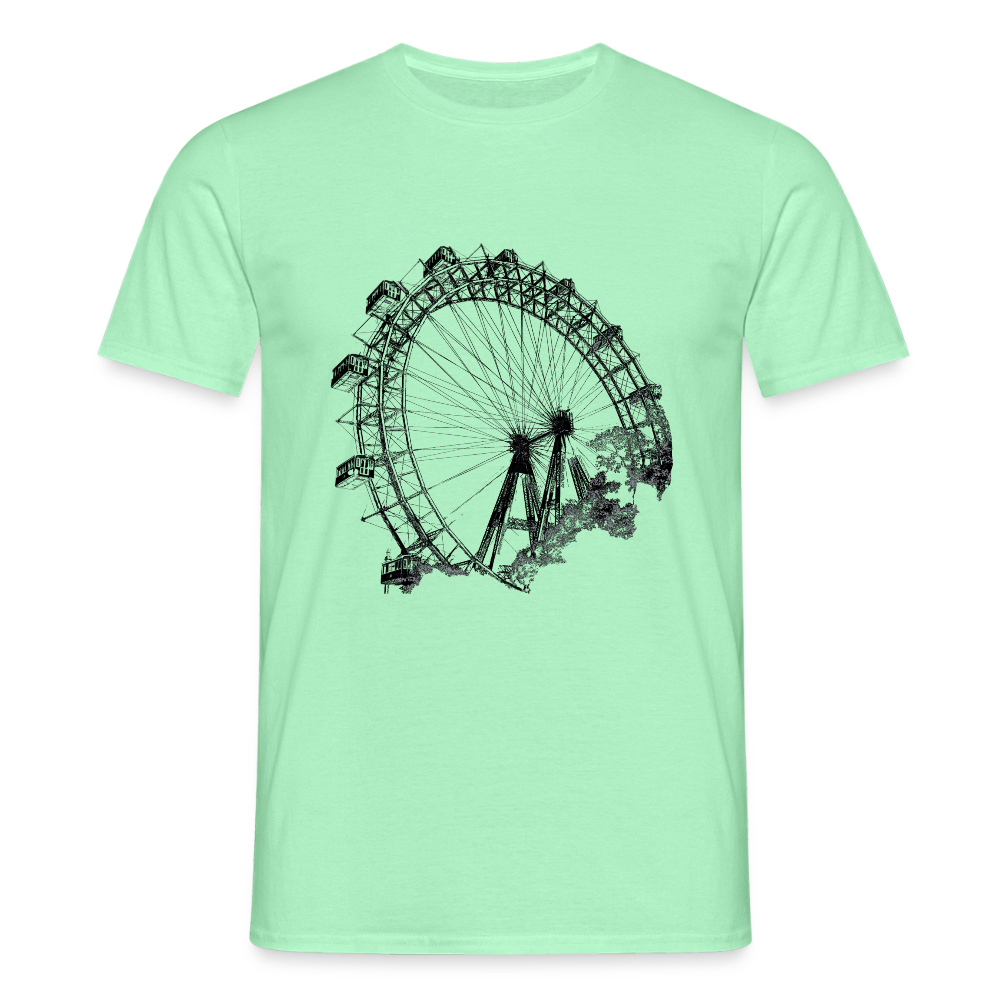 Wiener Riesenrad schwarz, Männer T-Shirt - Mintgrün