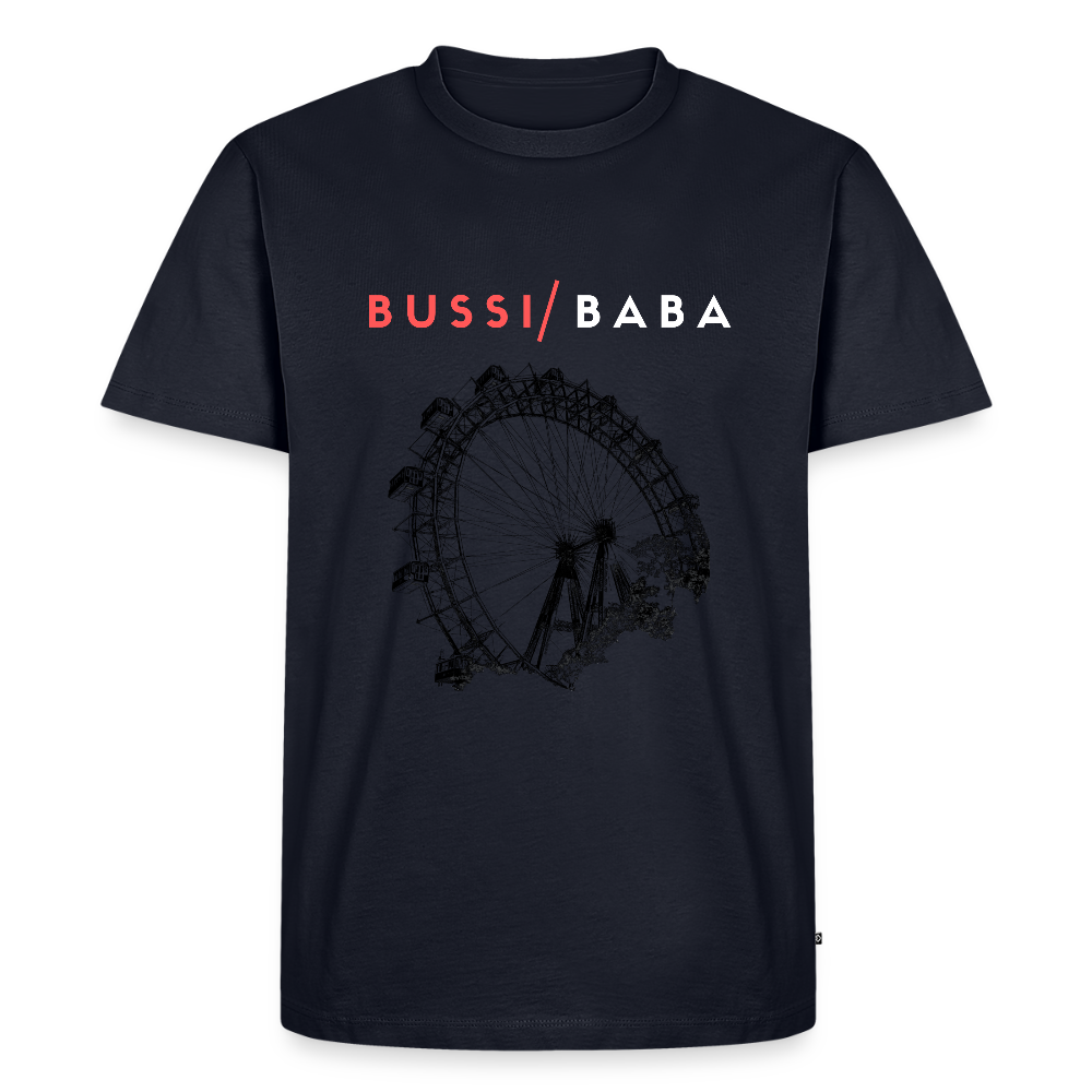 Bussi Baba korallenrot - Wiener Riesenrad in schwarz, Männer Premium T-Shirt - Navy