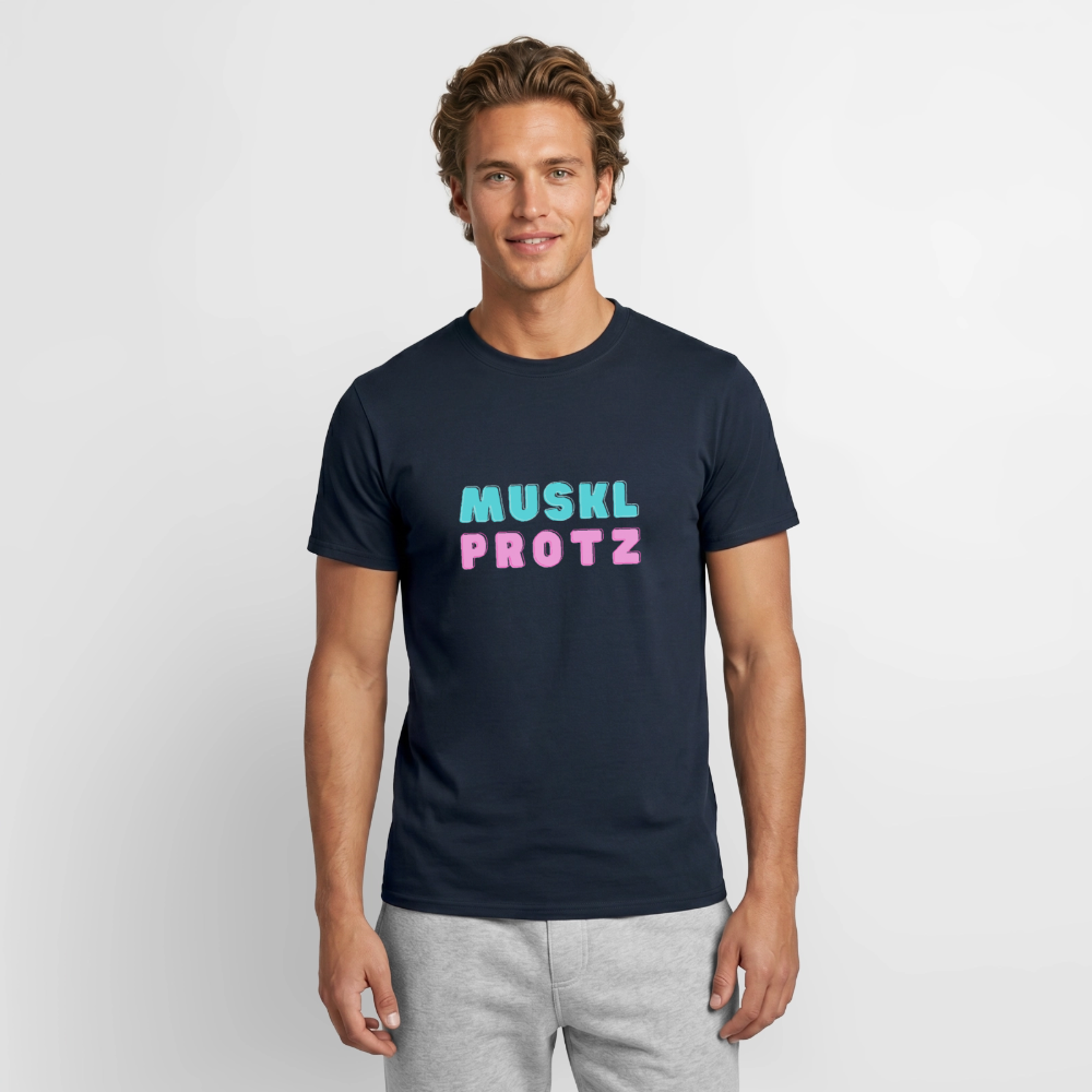 Muskl Protz, Männer T-Shirt - Navy