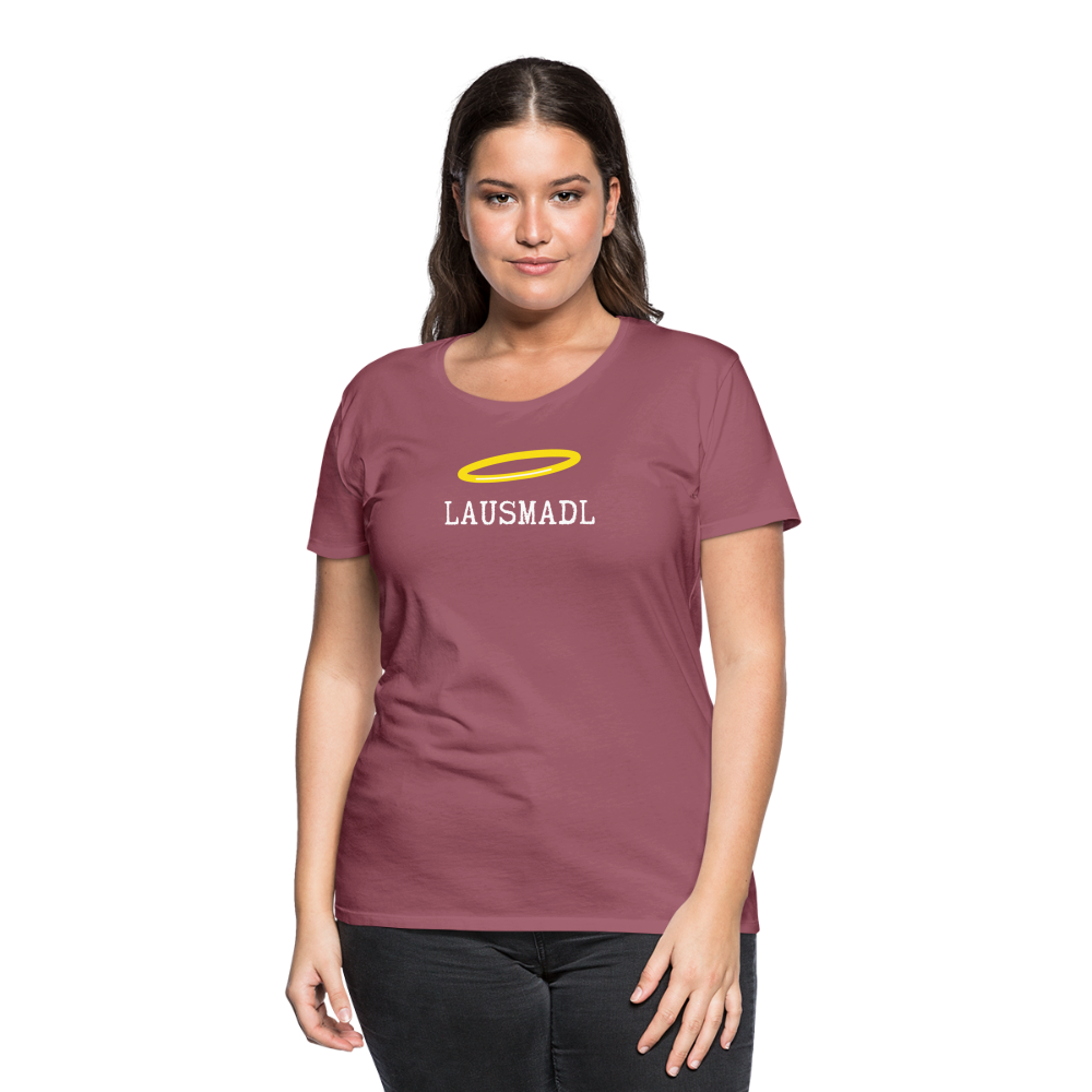 Lausmadl, bayerisches und österreichisches Lausmädchen oder Lausmädl, Frauen Premium T-Shirt - Malve