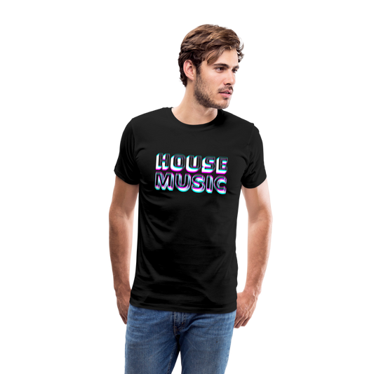 HOUSE MUSIC, funky 3D letters, Men Premium T-Shirt - Schwarz