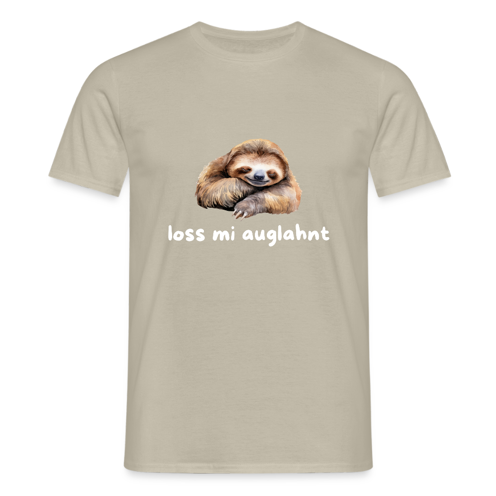 Loss mi auglahnt - Faultier,  Männer T-Shirt - Sandbeige