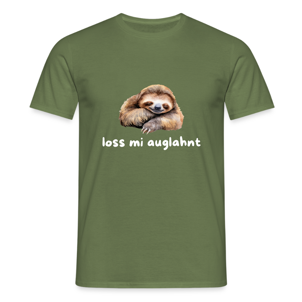 Loss mi auglahnt - Faultier,  Männer T-Shirt - Militärgrün