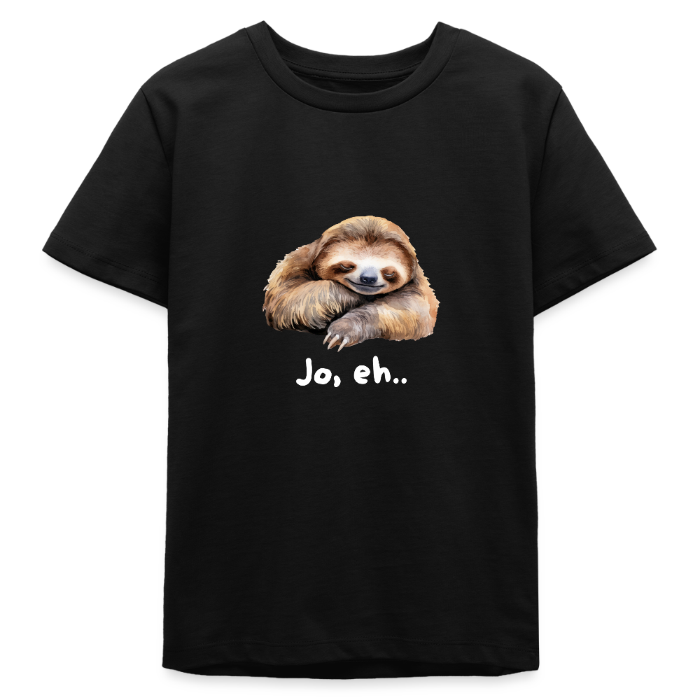 Jo eh - Faultier,  Stanley/ Stella Bio Teenager T-Shirt - Schwarz