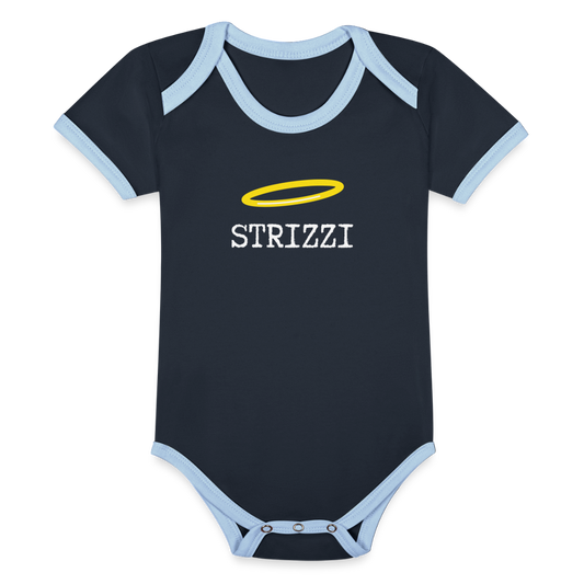 STRIZZI, Baby Bio-Kurzarm-Kontrastbody - Navy/Himmelblau