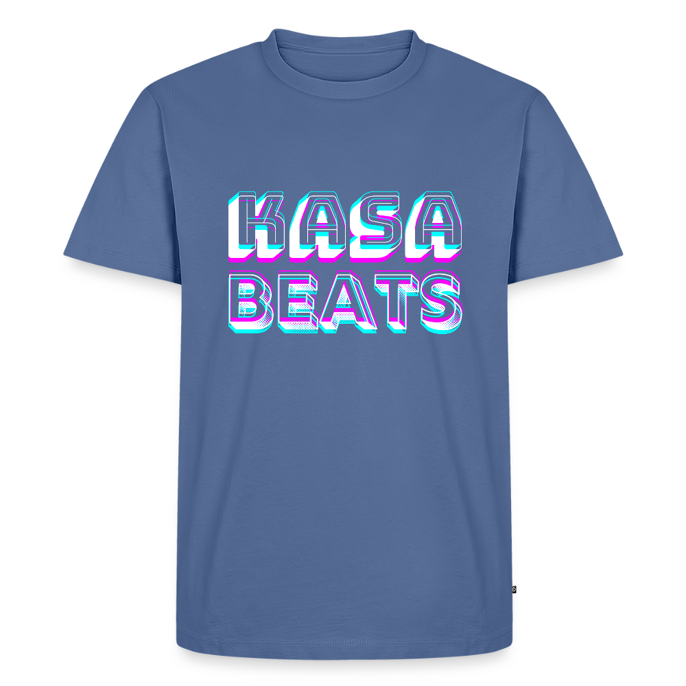 KASA BEATS, funky 3D letters, Men/ Männer Premium T-Shirt - Taubenblau