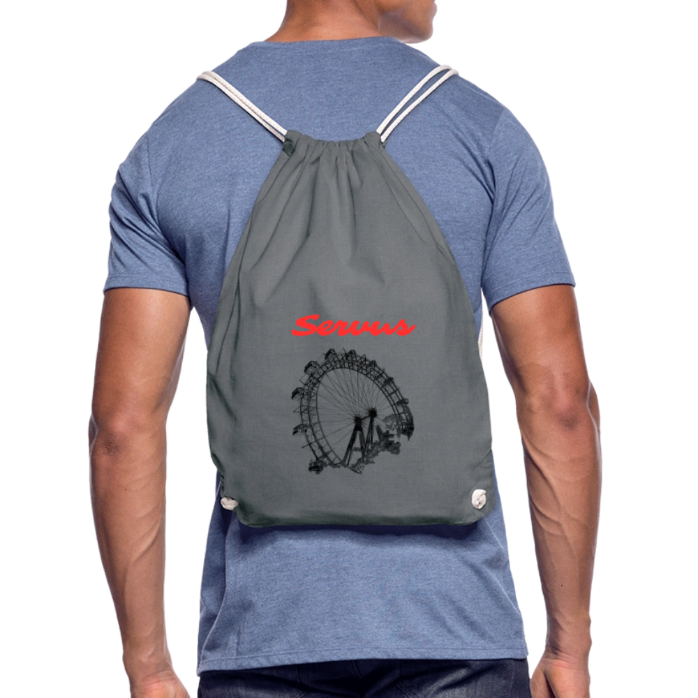 Servus rot + Wiener Riesenrad, Gym Bag - Turnsackerl - Grau