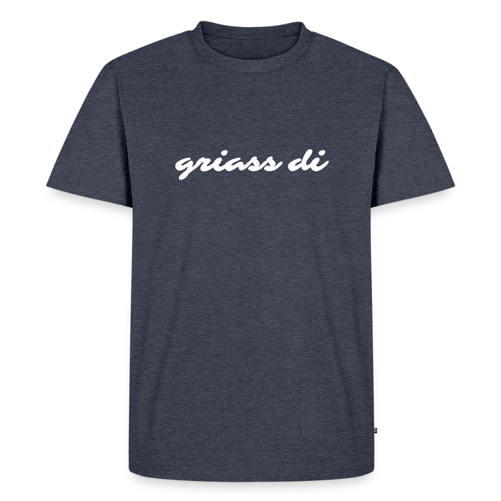 griass di - grüß dich in weiß, Männer Premium T-Shirt - Jeansblau 