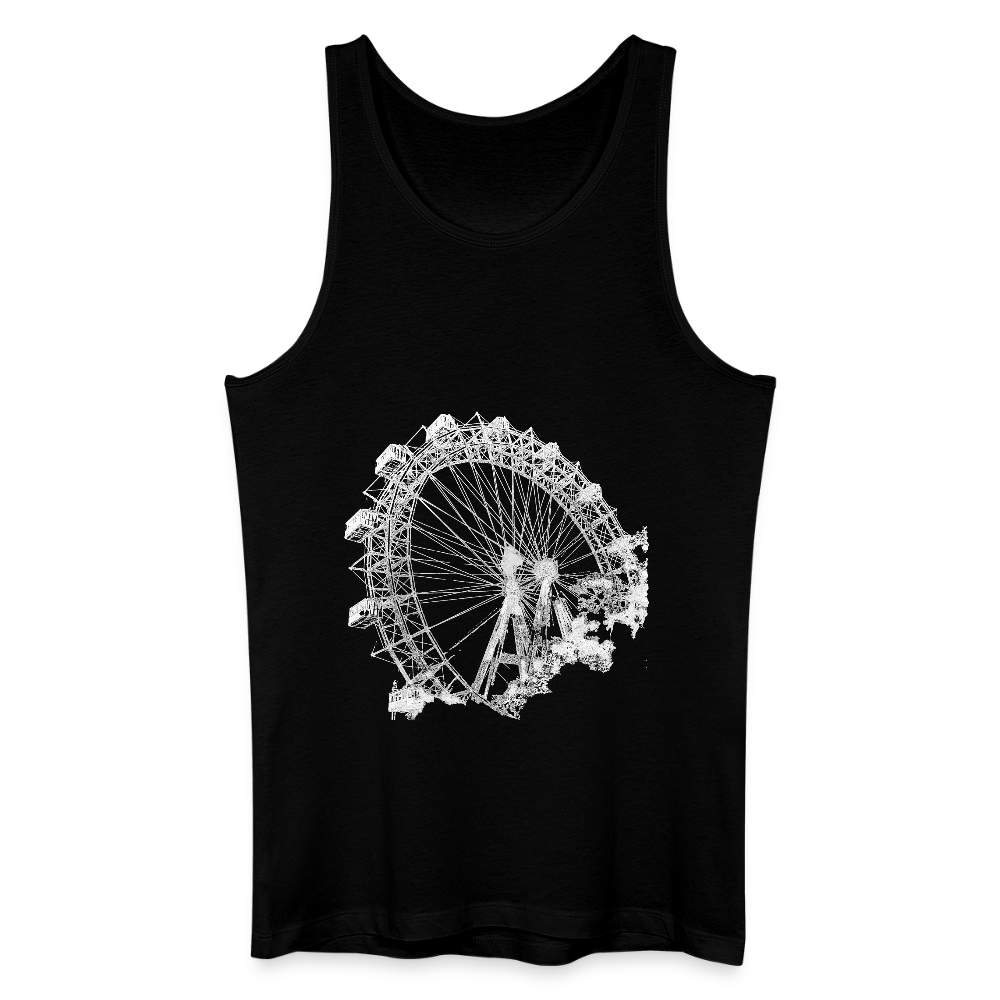 Wiener Riesenrad im Prater - Wahrzeichen von Wien in weiß,  Männer Bio Tank Top - Schwarz
