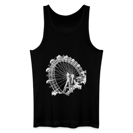 Wiener Riesenrad im Prater - Wahrzeichen von Wien in weiß,  Männer Bio Tank Top - Schwarz