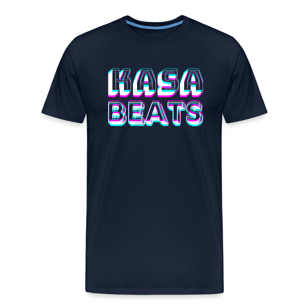 KASA BEATS, funky 3D letters, Men/ Männer Premium T-Shirt - Navy