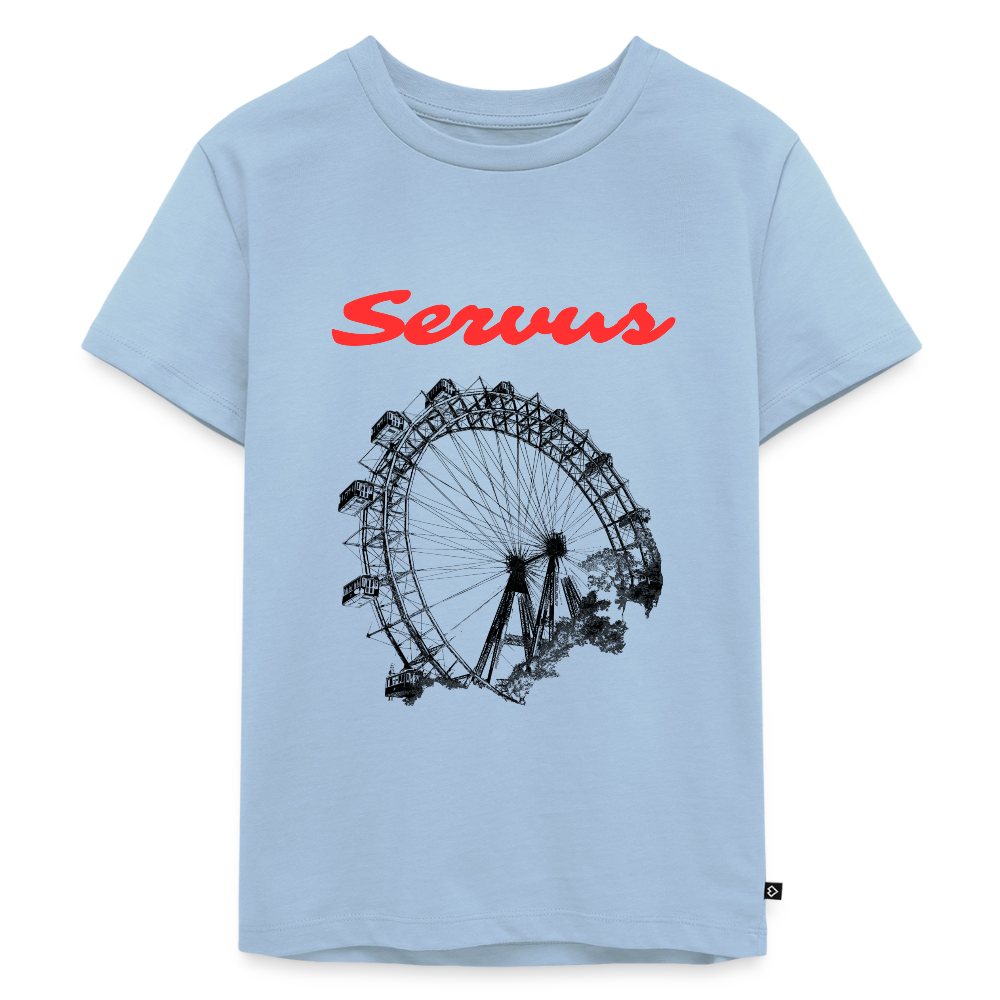 Servus (dt. Hallo) in rot & Wiener Riesenrad in schwarz, Kinder Premium T-Shirt - Hellblau