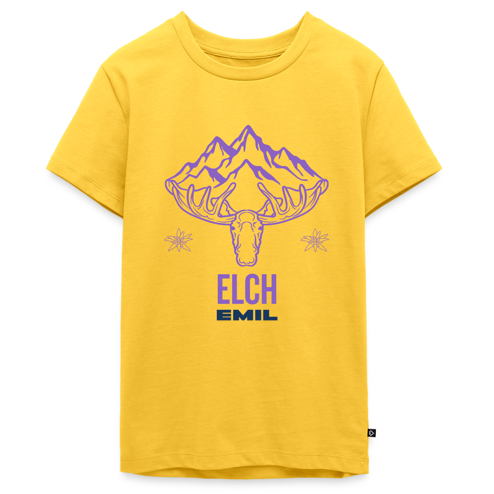 Elch Emil in Österreich, Teenager Premium T-Shirt - Gelb
