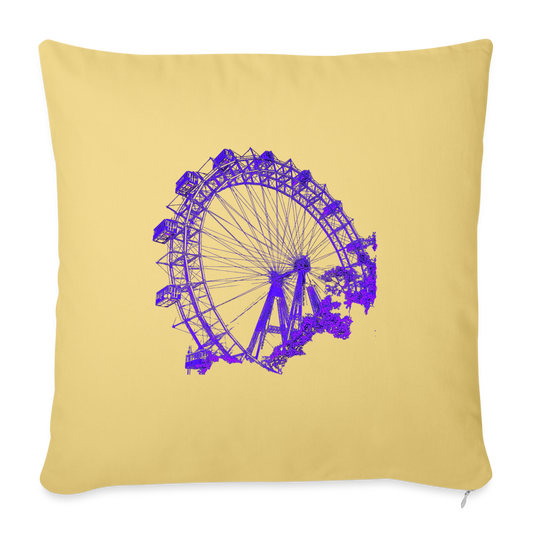 Wiener Riesenrad im Prater  - Wahrzeichen von Wien, Riesenrad in lila, Sofakissen mit Füllung 44 x 44 cm - Hellgelb