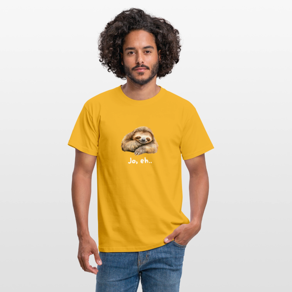 Jo eh - Faultier,  Männer T-Shirt - Gelb
