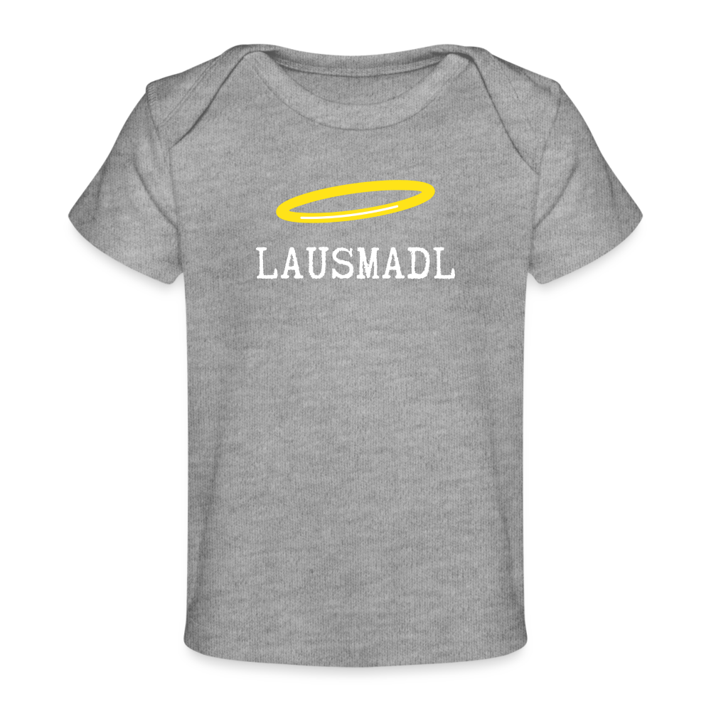 Lausmadl, bayerisches und österreichisches Lausmädchen oder Lausmädl, Baby Bio-T-Shirt - Grau meliert