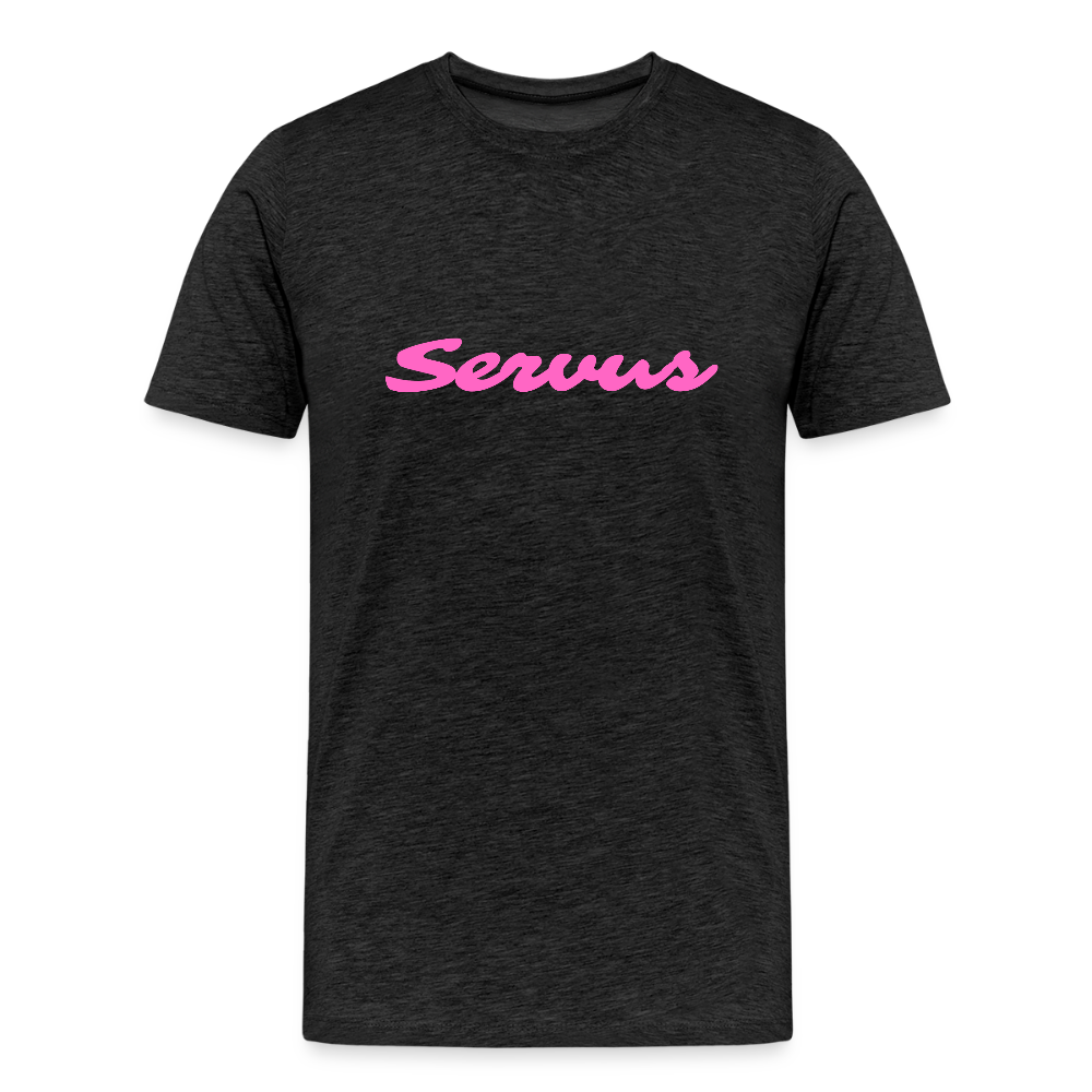 Servus (dt. Hallo) in pink, Männer Premium T-Shirt - Anthrazit