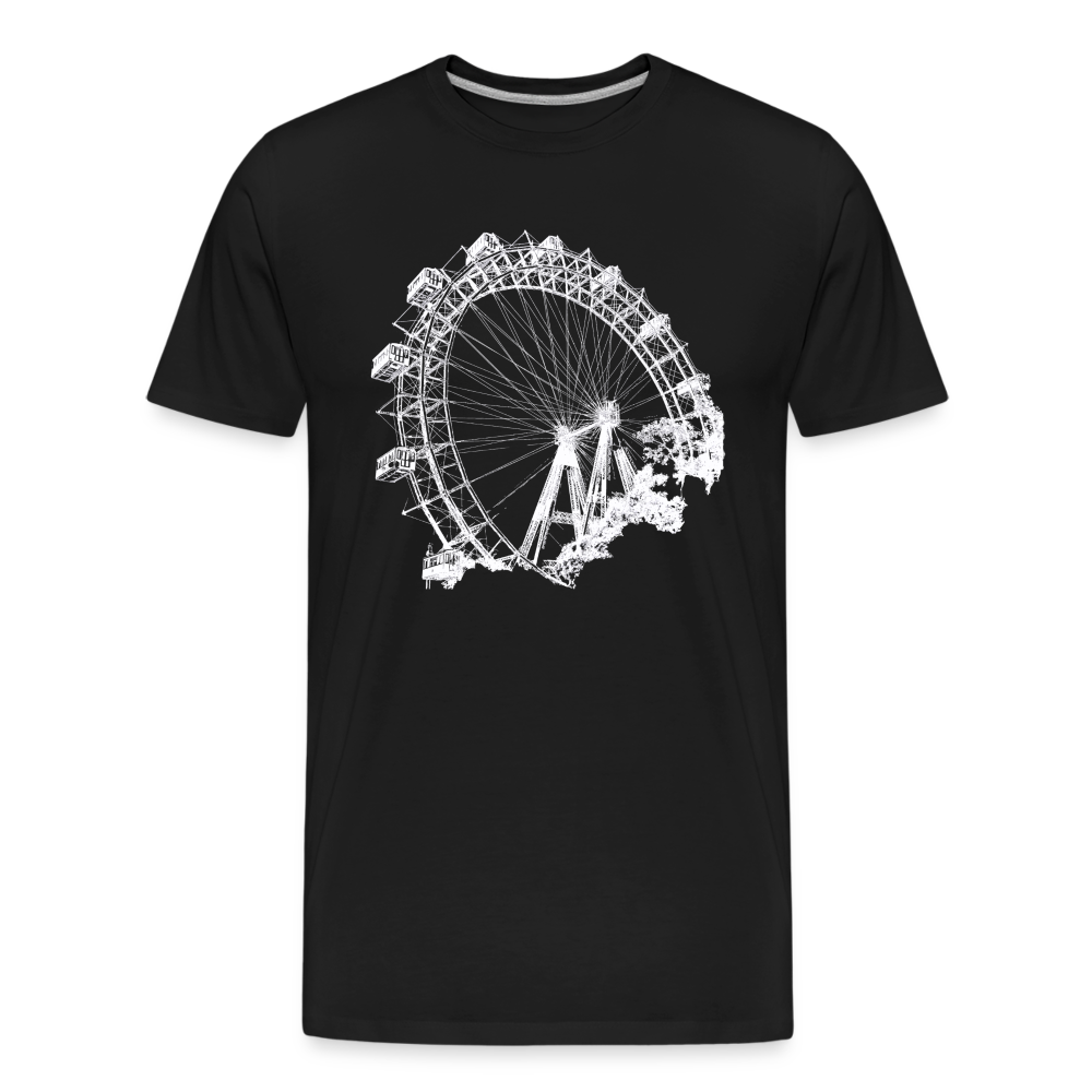 Wiener Riesenrad weiß - Männer Premium Bio T-Shirt - Schwarz
