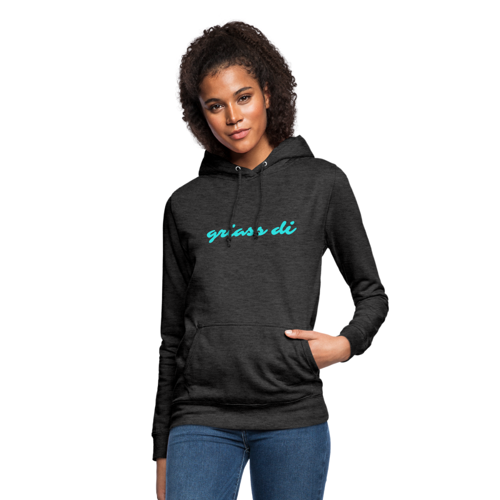 griass di - grüß dich, Taillierter Frauen Hoodie - Anthrazit